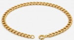 Pulseira de ouro 18k com elos achatados estilo Grumet e fecho mola redondo. 19 cm. Peso: 5.4g.