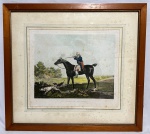 Gravura em chapa de metal representando " Le Chasfeur au tir " - Século XIX. Obra emoldurada. Apresenta manchas. Med.: 42 x 49 cm. Med. Total: 69 x 76 cm.