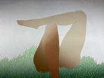 PIETRINA CHECCACCI - Serigrafia assinada e datada de 1983. "UM TREVO, UM GRAMADO, UM CORPO" - Medidas 63 x 83 cm.