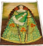 Escola Cusquenha - Virgem de Belém - OST. Atenção: obra sem o chassi. 116 x 76 cm.