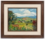Vittore Cannone,- 1889 a 1992 - "Paisagem - Sul de Minas", 1985. Óleo sobre tela, 41cm x 33cm.