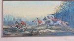 Eugène Péchaubès, - 1890 a 1967 -  óleo sobre tela, 78cm x 39cm. Famoso pintor francês, listado no Bénézit e no Guide Mayer. Há um pequeno furo perto da cauda do último cavalo que necessita restauro.