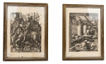 Albrecht Dürer (1471-1528), duas gravuras assinadas, AD 1514 e AD 1513.25cm x 19cm, com moldura 36cm x 27cm cada uma