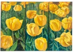 Dulce Battaglia (1928-2022), tríptico, 2008. Óleo sobre tela. Cada peça mede 35cm x 105cm.