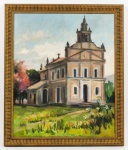 Dulce Battaglia, "Igreja da Fazenda em Pindamonhangaba", óleo sobre tela, 1986. 46x38. Moldura 52x44. Medalha de Ouro no 23 Salão de Arte Sacra da Escola de Belas Artes, 01/12/2001.