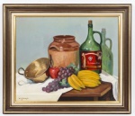 Dulce Battaglia, "Natureza morta n 26", 1987. Óleo sobre tela, 65x54. Moldura 82x71. Menção Honrosa no XI Salão Prof. José Maria de Almeida, Sociedade Brasileira Belas Artes, junho 1996.