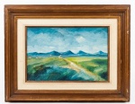 Gesualdi, "Paisagem c/ praia", óleo sobre eucatex, 35x24.