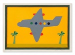 ANGELO DE AQUINO - "Avião" - Serigrafia assinada com tiragem P/A. 50 x 70 cm.