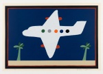 ANGELO DE AQUINO - "Avião" - Serigrafia assinada com tiragem P/A. 50 x 70 cm.