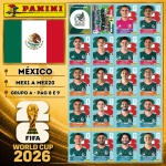 2026 - SELEÇÃO DO MÉXICO Completa - MEX1 A MEX20 - Grupo A - 20 Figurinhas Originais PANINI RETIRADAS DOS PACOTES em ordem para colar nas páginas 08 e 09 do ÁLBUM da COPA DO MUNDO FIFA 2026 - Imagem ilustrativa de uma das peças do acervo, o cliente vai receber a Seleção descrita neste anúncio original PANINI