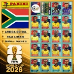 2026 - SELEÇÃO DA ÁFRICA DO SUL Completa - RSA1 A RSA20 - Grupo A - 20 Figurinhas Originais PANINI RETIRADAS DOS PACOTES em ordem para colar nas páginas 10 e 11 do ÁLBUM da COPA DO MUNDO FIFA 2026 - Imagem ilustrativa de uma das peças do acervo, o cliente vai receber a Seleção descrita neste anúncio original PANINI