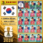 2026 - SELEÇÃO DA CORÉIA DO SUL Completa - KOR1 A KOR20 - Grupo A - 20 Figurinhas Originais PANINI RETIRADAS DOS PACOTES em ordem para colar nas páginas 12 e 13 do ÁLBUM da COPA DO MUNDO FIFA 2026 - Imagem ilustrativa de uma das peças do acervo, o cliente vai receber a Seleção descrita neste anúncio original PANINI