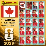 2026 - SELEÇÃO DO CANADÁ Completa - CAN1 A CAN20 - Grupo B - 20 Figurinhas Originais PANINI RETIRADAS DOS PACOTES em ordem para colar nas páginas 16 e 17 do ÁLBUM da COPA DO MUNDO FIFA 2026 - Imagem ilustrativa de uma das peças do acervo, o cliente vai receber a Seleção descrita neste anúncio original PANINI