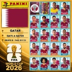 2026 - SELEÇÃO DO QATAR Completa - QAT1 A QAT20 - Grupo B - 20 Figurinhas Originais PANINI RETIRADAS DOS PACOTES em ordem para colar nas páginas 20 e 21 do ÁLBUM da COPA DO MUNDO FIFA 2026 - Imagem ilustrativa de uma das peças do acervo, o cliente vai receber a Seleção descrita neste anúncio original PANINI