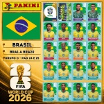 2026 - SELEÇÃO DO BRASIL Completa - BRA1 A BRA20 - Grupo C - 20 Figurinhas Originais PANINI RETIRADAS DOS PACOTES em ordem para colar nas páginas 24 e 25 do ÁLBUM da COPA DO MUNDO FIFA 2026 - Imagem ilustrativa de uma das peças do acervo, o cliente vai receber a Seleção descrita neste anúncio original PANINI