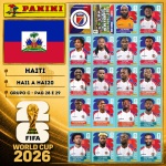 2026 - SELEÇÃO DO HAITI Completa - HAI1 A HAI20 - Grupo C - 20 Figurinhas Originais PANINI RETIRADAS DOS PACOTES em ordem para colar nas páginas 28 e 29 do ÁLBUM da COPA DO MUNDO FIFA 2026 - Imagem ilustrativa de uma das peças do acervo, o cliente vai receber a Seleção descrita neste anúncio original PANINI