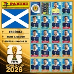 2026 - SELEÇÃO DA ESCÓCIA (Scotland) Completa - SCO1 A SCO20 - Grupo C - 20 Figurinhas Originais PANINI RETIRADAS DOS PACOTES em ordem para colar nas páginas 30 e 31 do ÁLBUM da COPA DO MUNDO FIFA 2026 - Imagem ilustrativa de uma das peças do acervo, o cliente vai receber a Seleção descrita neste anúncio original PANINI
