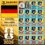 2026 - SELEÇÃO DA ALEMANHA (Germany) Completa - GER1 A GER20 - Grupo E - 20 Figurinhas Originais PANINI RETIRADAS DOS PACOTES em ordem para colar nas páginas 40 e 41 do ÁLBUM da COPA DO MUNDO FIFA 2026 - Imagem ilustrativa de uma das peças do acervo, o cliente vai receber a Seleção descrita neste anúncio original PANINI