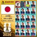 2026 - SELEÇÃO DO JAPÃO Completa - JAP1 A JAP20 - Grupo F - 20 Figurinhas Originais PANINI RETIRADAS DOS PACOTES em ordem para colar nas páginas 50 e 51 do ÁLBUM da COPA DO MUNDO FIFA 2026 - Imagem ilustrativa de uma das peças do acervo, o cliente vai receber a Seleção descrita neste anúncio original PANINI