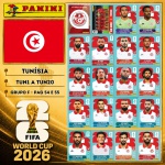 2026 - SELEÇÃO DA TUNÍSIA Completa - TUN1 A TUN20 - Grupo F - 20 Figurinhas Originais PANINI RETIRADAS DOS PACOTES em ordem para colar nas páginas 54 e 55 do ÁLBUM da COPA DO MUNDO FIFA 2026 - Imagem ilustrativa de uma das peças do acervo, o cliente vai receber a Seleção descrita neste anúncio original PANINI