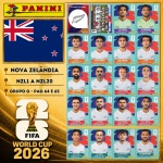 2026 - SELEÇÃO DA NOVA ZELÂNDIA (New Zealand) Completa - NZL1 A NZL20 - Grupo G - 20 Figurinhas Originais PANINI RETIRADAS DOS PACOTES em ordem para colar nas páginas 64 e 65 do ÁLBUM da COPA DO MUNDO FIFA 2026 - Imagem ilustrativa de uma das peças do acervo, o cliente vai receber a Seleção descrita neste anúncio original PANINI