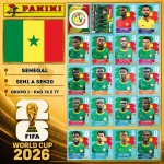 2026 - SELEÇÃO DE SENEGAL Completa - SEN1 A SEN20 - Grupo I - 20 Figurinhas Originais PANINI RETIRADAS DOS PACOTES em ordem para colar nas páginas 76 e 77 do ÁLBUM da COPA DO MUNDO FIFA 2026 - Imagem ilustrativa de uma das peças do acervo, o cliente vai receber a Seleção descrita neste anúncio original PANINI