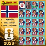 2026 - SELEÇÃO DA NORUEGA (Norway) Completa - NOR1 A NOR20 - Grupo I - 20 Figurinhas Originais PANINI RETIRADAS DOS PACOTES em ordem para colar nas páginas 80 e 81 do ÁLBUM da COPA DO MUNDO FIFA 2026 - Imagem ilustrativa de uma das peças do acervo, o cliente vai receber a Seleção descrita neste anúncio original PANINI