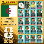 2026 - SELEÇÃO DA ALGÉLIA (Algéria) Completa - ALG1 A ALG20 - Grupo J - 20 Figurinhas Originais PANINI RETIRADAS DOS PACOTES em ordem para colar nas páginas 84 e 85 do ÁLBUM da COPA DO MUNDO FIFA 2026 - Imagem ilustrativa de uma das peças do acervo, o cliente vai receber a Seleção descrita neste anúncio original PANINI