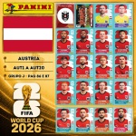 2026 - SELEÇÃO DA AUSTRIA Completa - ALT1 A ALT20 - Grupo J - 20 Figurinhas Originais PANINI RETIRADAS DOS PACOTES em ordem para colar nas páginas 86 e 87 do ÁLBUM da COPA DO MUNDO FIFA 2026 - Imagem ilustrativa de uma das peças do acervo, o cliente vai receber a Seleção descrita neste anúncio original PANINI