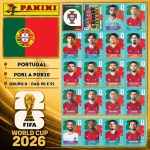 2026 - SELEÇÃO DE PORTUGAL Completa - POR1 A POR20 - Grupo K - 20 Figurinhas Originais PANINI RETIRADAS DOS PACOTES em ordem para colar nas páginas 90 e 91 do ÁLBUM da COPA DO MUNDO FIFA 2026 - Imagem ilustrativa de uma das peças do acervo, o cliente vai receber a Seleção descrita neste anúncio original PANINI