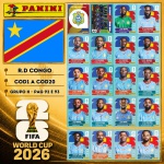 2026 - SELEÇÃO DO CONGO (Rep. Dem. Congo) Completa - COD1 A COD20 - Grupo K - 20 Figurinhas Originais PANINI RETIRADAS DOS PACOTES em ordem para colar nas páginas 92 e 93 do ÁLBUM da COPA DO MUNDO FIFA 2026 - Imagem ilustrativa de uma das peças do acervo, o cliente vai receber a Seleção descrita neste anúncio original PANINI