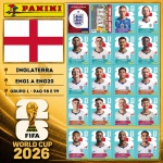 2026 - SELEÇÃO DA INGLATERRA (England) Completa - ENG1 A ENG20 - Grupo L - 20 Figurinhas Originais PANINI RETIRADAS DOS PACOTES em ordem para colar nas páginas 98 e 99 do ÁLBUM da COPA DO MUNDO FIFA 2026 - Imagem ilustrativa de uma das peças do acervo, o cliente vai receber a Seleção descrita neste anúncio original PANINI