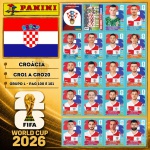 2026 - SELEÇÃO DA CROÁCIA Completa - CRO1 A CRO20 - Grupo L- 20 Figurinhas Originais PANINI RETIRADAS DOS PACOTES em ordem para colar nas páginas 100 e 101 do ÁLBUM da COPA DO MUNDO FIFA 2026 - Imagem ilustrativa de uma das peças do acervo, o cliente vai receber a Seleção descrita neste anúncio original PANINI