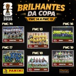 2026 - BRILHANTES - FWC14 a FWC19 - MUSEU DA FIFA - 06 Figurinhas Originais PANINI RETIRADAS DOS PACOTES em ordem para colar nas páginas 108 e 109 do ÁLBUM da COPA DO MUNDO FIFA 2026 - Imagem ilustrativa de uma das peças do acervo, o cliente vai receber a Seleção descrita neste anúncio original PANINI