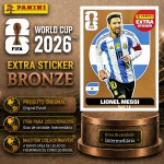 2026 - EXTRA LEGEND BRONZE - LIONEL MESSI (Argentina) - Figurinha Original PANINI do Álbum da COPA DO MUNDO FIFA 2026 - Raridade - Intemediária - Imagem Real da peça em leilão