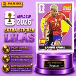 2026 - EXTRA LEGEND BASE/LILÁS - LAMINE YAMAL (Espanha) - Figurinha Original PANINI do Álbum da COPA DO MUNDO FIFA 2026 - Raridade - Regular - Imagem REAL da peça em leilão