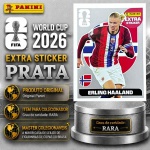 2026 - EXTRA LEGEND PRATA - HERLING HAALAND (Noruega) - Figurinha Original PANINI do Álbum da COPA DO MUNDO FIFA 2026 - Raridade - Rara - Imagem Real da peça em leilão