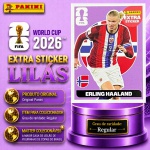 2026 - EXTRA LEGEND BASE/LILÁS - ERLING HAALAND (Noruega) - Figurinha Original PANINI do Álbum da COPA DO MUNDO FIFA 2026 - Raridade - Regular - Imagem REAL da peça em leilão