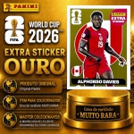 2026 - EXTRA LEGEND OURO - ALPHONSO DAVIES (Canadá) - Figurinha Original PANINI do Álbum da COPA DO MUNDO FIFA 2026 - Raridade - Muito Rara - Imagem Real da peça em leilão