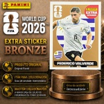 2026 - EXTRA LEGEND BRONZE - FEDERICO VALVERDE (Uruguai) - Figurinha Original PANINI do Álbum da COPA DO MUNDO FIFA 2026 - Raridade - Intemediária - Imagem REAL da peça em leilão