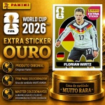 2026 - EXTRA LEGEND OURO - FLORIAN WIRTZ (Alemanha) - Figurinha Original PANINI do Álbum da COPA DO MUNDO FIFA 2026 - Raridade - Muito Rara - Imagem Real da peça em leilão