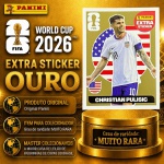 2026 - EXTRA LEGEND OURO - CHRISTIAN PULISIC (EUA) - Figurinha Original PANINI do Álbum da COPA DO MUNDO FIFA 2026 - Raridade - Muito Rara - Imagem REAL da peça em leilão