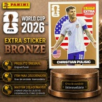 2026 - EXTRA LEGEND BRONZE - CHRISTIAN PULISIC (EUA) - Figurinha Original PANINI do Álbum da COPA DO MUNDO FIFA 2026 - Raridade - Intemediária  - Imagem REAL da peça em leilão