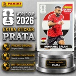 2026 - EXTRA LEGEND PRATA - MOHAMED SALAH (Egito) - Figurinha Original PANINI do Álbum da COPA DO MUNDO FIFA 2026 - Raridade - Rara - Imagem REAL da peça em leilão