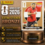 2026 - EXTRA LEGEND BRONZE - MOHAMED SALAH (Egito) - Figurinha Original PANINI do Álbum da COPA DO MUNDO FIFA 2026 - Raridade - Intemediária - Imagem REAL da peça em leilão