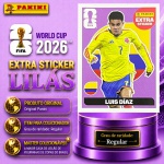 2026 - EXTRA LEGEND BASE/LILÁS - LUIS DIAZ (Colômbia) - Figurinha Original PANINI do Álbum da COPA DO MUNDO FIFA 2026 - Raridade - Regular - Imagem REAL da peça em leilão