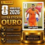 2026 - EXTRA LEGEND OURO - CODY GAKPO (Holanda) - Figurinha Original PANINI do Álbum da COPA DO MUNDO FIFA 2026 - Raridade - Muito Rara - Imagem REAL da peça em leilão