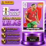 2026 - EXTRA LEGEND BASE/LILÁS - ACHRAF HAKIMI (Marrocos) - Figurinha Original PANINI do Álbum da COPA DO MUNDO FIFA 2026 - Raridade - Regular - Imagem REAL da peça em leilão