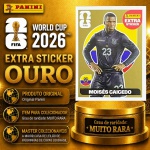 2026 - EXTRA LEGEND OURO - MOISES CAICEDO (Equador) - Figurinha Original PANINI do Álbum da COPA DO MUNDO FIFA 2026 - Raridade - Muito Rara - Imagem REAL da peça em leilão