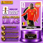 2026 - EXTRA LEGEND BASE/LILÁS - JEREMY DOKU (Bélgica) - Figurinha Original PANINI do Álbum da COPA DO MUNDO FIFA 2026 - Raridade - Regular - Imagem REAL da peça em leilão